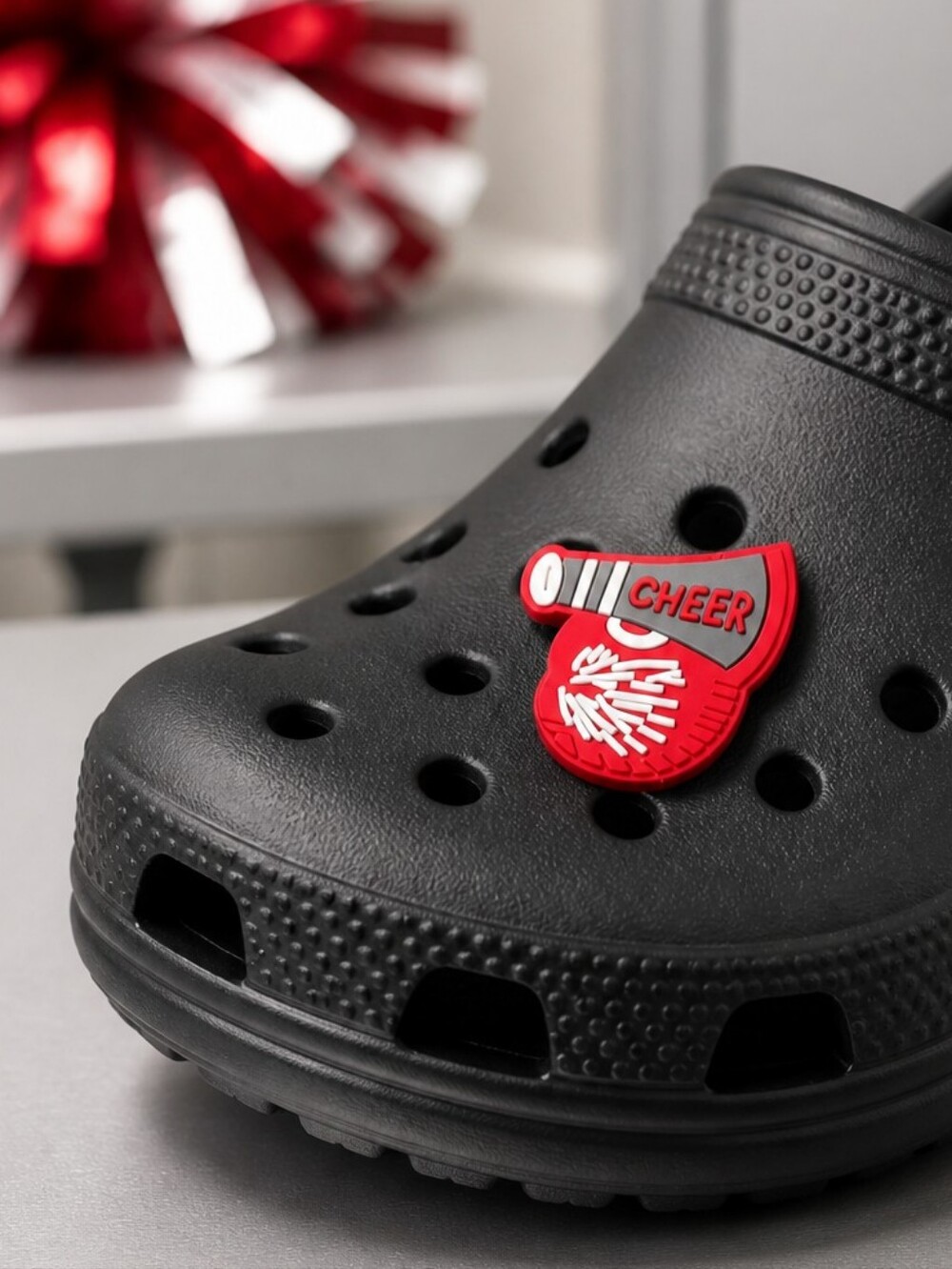 Cheerleader Croc Shoe Charm Cheer Megaphone Pom Poms School Spirit Jibbitz Style